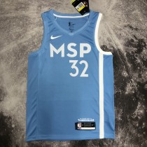 NBA Men Minnesota Timberwolves Sky Blue #32 TOWNS Jersey High Quality Name and Number Print