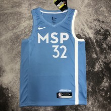 NBA Men Minnesota Timberwolves Sky Blue #32 TOWNS Jersey High Quality Name and Number Print