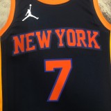 NBA Men 2023 New York Knicks Dark Blue with Jordan Logo #7 ANTHONY Jersey High Quality Name and Number Print