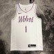 NBA Men Minnesota Timberwolves White #1 EDWARDS Jersey High Quality Name and Number Print