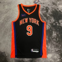 NBA Men 2023 New York Knicks Black #9 BARRETT Jersey High Quality Name and Number Print