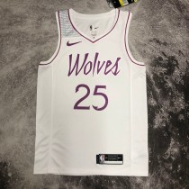 NBA Men Minnesota Timberwolves White #25 ROSE Jersey High Quality Name and Number Print