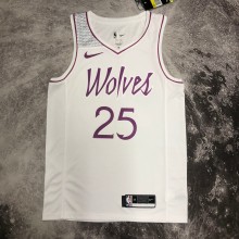 NBA Men Minnesota Timberwolves White #25 ROSE Jersey High Quality Name and Number Print