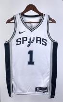 NBA Men San Antonio Spurs White #1 WEMBANYAMA Jersey High Quality Name and Number Print