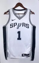 NBA Men San Antonio Spurs White #1 WEMBANYAMA Jersey High Quality Name and Number Print