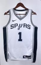 NBA Men San Antonio Spurs White #1 WEMBANYAMA Jersey High Quality Name and Number Print