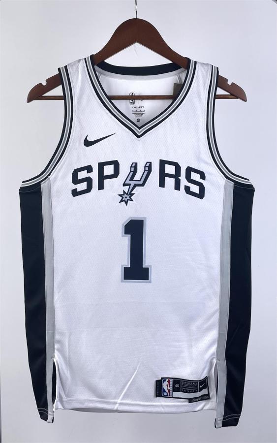NBA Men San Antonio Spurs White #1 WEMBANYAMA Jersey High Quality Name and Number Print
