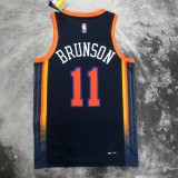 NBA Men 2023 New York Knicks Dark Blue with Jordan Logo #11 BRUNSON Jersey High Quality Name and Number Print