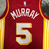 NBA Men Atlanta Hawks Red #5 MURRAY Jersey High Quality Name and Number Print