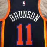 NBA Men 2023 New York Knicks Dark Blue with Jordan Logo #11 BRUNSON Jersey High Quality Name and Number Print