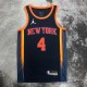 NBA Men 2023 New York Knicks Dark Blue with Jordan Logo #4 ROSE Jersey High Quality Name and Number Print