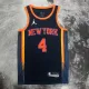 NBA Men 2023 New York Knicks Dark Blue with Jordan Logo #4 ROSE Jersey High Quality Name and Number Print