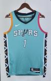NBA Men 2023 San Antonio Spurs Blue #1 WEMBANYAMA Jersey High Quality Name and Number Print