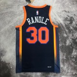 NBA Men 2023 New York Knicks Dark Blue with Jordan Logo #30 RANDLE Jersey High Quality Name and Number Print