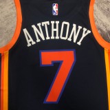 NBA Men 2023 New York Knicks Dark Blue with Jordan Logo #7 ANTHONY Jersey High Quality Name and Number Print