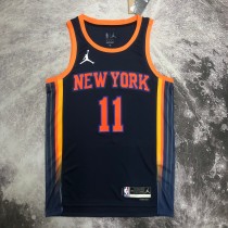 NBA Men 2023 New York Knicks Dark Blue with Jordan Logo #11 BRUNSON Jersey High Quality Name and Number Print