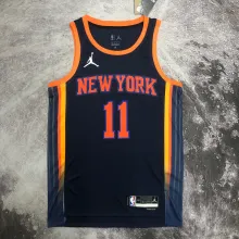 NBA Men 2023 New York Knicks Dark Blue with Jordan Logo #11 BRUNSON Jersey High Quality Name and Number Print