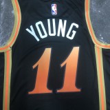 NBA Men 2023 Atlanta Hawks Black #11 YOUNG Jersey High Quality Name and Number Print