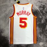 NBA Men Atlanta Hawks White #5 MURRAY Jersey High Quality Name and Number Print