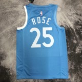 NBA Men Minnesota Timberwolves Sky Blue #25 ROSE Jersey High Quality Name and Number Print