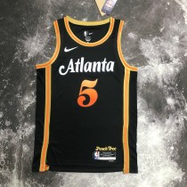 NBA Men 2023 Atlanta Hawks Black #5 MURRAY Jersey High Quality Name and Number Print