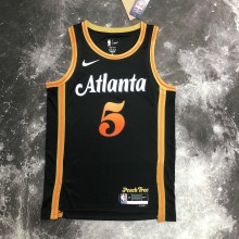 NBA Men 2023 Atlanta Hawks Black #5 MURRAY Jersey High Quality Name and Number Print