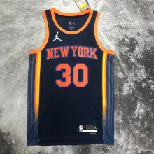 NBA Men 2023 New York Knicks Dark Blue with Jordan Logo #30 RANDLE Jersey High Quality Name and Number Print