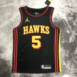 NBA Men Atlanta Hawks Black with Jordan Logo #5 MURRAY Jersey High Quality Name and Number Print