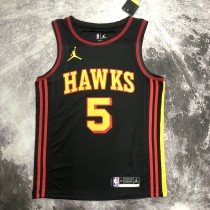 NBA Men Atlanta Hawks Black with Jordan Logo #5 MURRAY Jersey High Quality Name and Number Print
