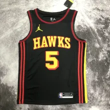 NBA Men Atlanta Hawks Black with Jordan Logo #5 MURRAY Jersey High Quality Name and Number Print