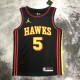 NBA Men Atlanta Hawks Black with Jordan Logo #5 MURRAY Jersey High Quality Name and Number Print