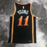 NBA Men 2023 Atlanta Hawks Black #11 YOUNG Jersey High Quality Name and Number Print