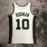 NBA Men 93-94 San Antonio Spurs White #10 RODMAN Classics Swingman Jersey