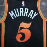 NBA Men 2023 Atlanta Hawks Black #5 MURRAY Jersey High Quality Name and Number Print