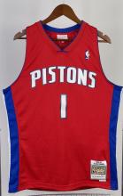 NBA Season 08-09 Detroit Pistons Red #1 IVERSON Classic Swingman Jersey