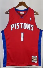 NBA Season 08-09 Detroit Pistons Red #1 IVERSON Classic Swingman Jersey