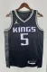 NBA Men 2023 Sacramento Kings Black with Jordan Logo #5 FOX Jersey High Quality Name and Number Print