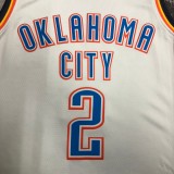NBA Men Oklahoma City Thunder White #2 GILGEOUS-ALEXANDER Jersey High Quality Name and Number Print