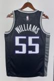 NBA Men 2023 Sacramento Kings Black with Jordan Logo #55 WILLIAMS Jersey High Quality Name and Number Print