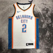 NBA Men Oklahoma City Thunder White #2 GILGEOUS-ALEXANDER Jersey High Quality Name and Number Print