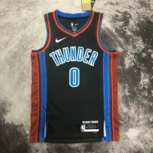 NBA New Season 2023 Men Oklahoma City Thunder Black #0 WESTBROOK Jersey High Quality Name and Number Print