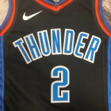 NBA New Season 2023 Men Oklahoma City Thunder Black #2 GILGEOUS-ALEXANDER Jersey High Quality Name and Number Print