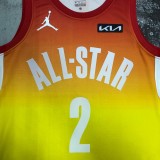 NBA Men Oklahoma City Thunder All Stars Yellow #2 GILGEOUS-ALEXANDER Jersey High Quality Name and Number Print