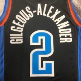 NBA New Season 2023 Men Oklahoma City Thunder Black #2 GILGEOUS-ALEXANDER Jersey High Quality Name and Number Print