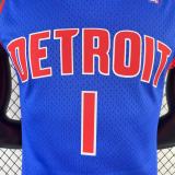 NBA Season 08-09 Detroit Pistons Blue #1 IVERSON Classic Swingman Jersey