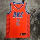 NBA New Season 2021 Men Oklahoma City Thunder Orange #2 GILGEOUS-ALEXANDER Jersey High Quality Name and Number Print