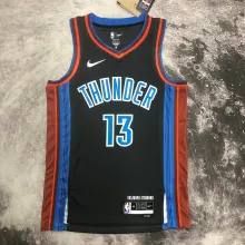 NBA New Season 2023 Men Oklahoma City Thunder Black #13 GEORGE Jersey High Quality Name and Number Print
