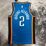 NBA Men Oklahoma City Thunder Blue #2 GILGEOUS-ALEXANDER Jersey High Quality Name and Number Print