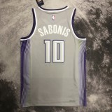 NBA Men 2023 Sacramento Kings Grey #10 SABONIS Jersey High Quality Name and Number Print