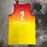 NBA Men Oklahoma City Thunder All Stars Yellow #2 GILGEOUS-ALEXANDER Jersey High Quality Name and Number Print